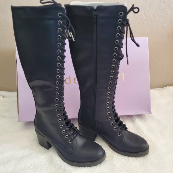 MADDEN GIRL LACE UP MOTO STYLE BOOTS - Picture 2 of 15